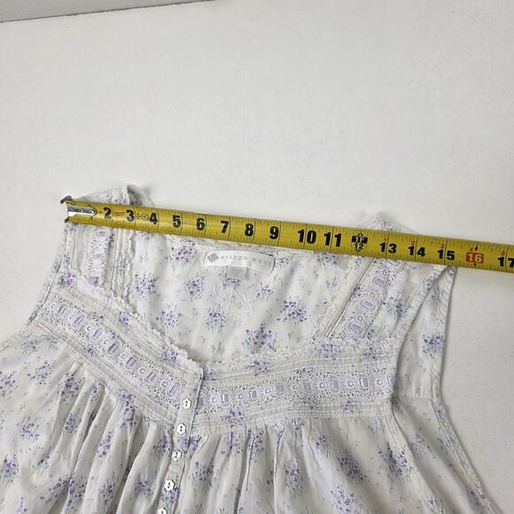 Eileen West Nightgown Womens 2X Sleeveless Lace Trim Floral Pajama Sleepwear - Picture 8 of 10